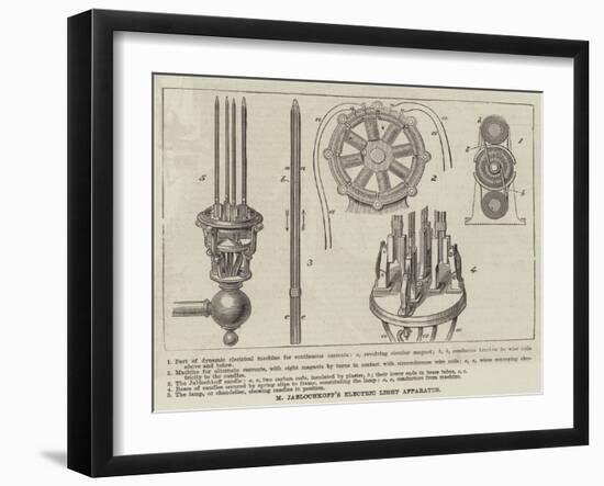 M Jablochkoff's Electric Light Apparatus-null-Framed Giclee Print