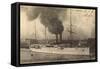 M.M. L'Australien, Messageries Maritimes, Vapeur-null-Framed Stretched Canvas