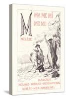 M: MA ME MI MO MU - Meleze - Penguin - Mesange - Sparrow - Beggar - Bad — Misery — Sea — Mandoline,-Fortune Louis Meaulle-Stretched Canvas