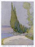 Row of Cypress Trees Edge the Path Near Salo Lake Garda-M. Mccrossan-Art Print