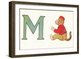 M, Monkey-null-Framed Art Print