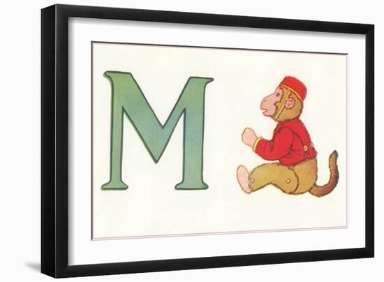 M, Monkey-null-Framed Art Print
