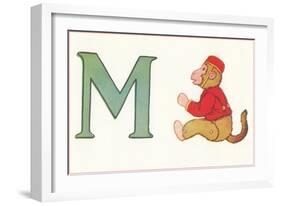 M, Monkey-null-Framed Art Print