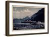 M.S. Monte Olivia, Dampfer, Hamburg Süd, Fjord-null-Framed Giclee Print