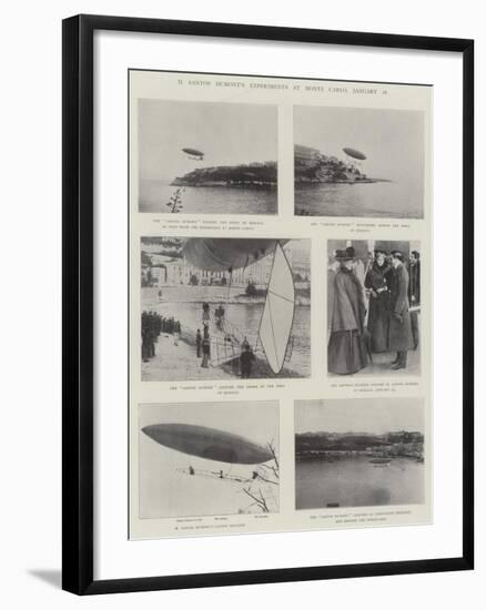 M Santos Dumont's Experiments at Monte Carlo, 28 January-null-Framed Giclee Print