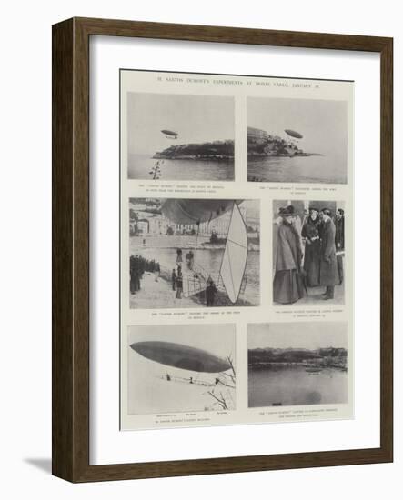 M Santos Dumont's Experiments at Monte Carlo, 28 January-null-Framed Giclee Print