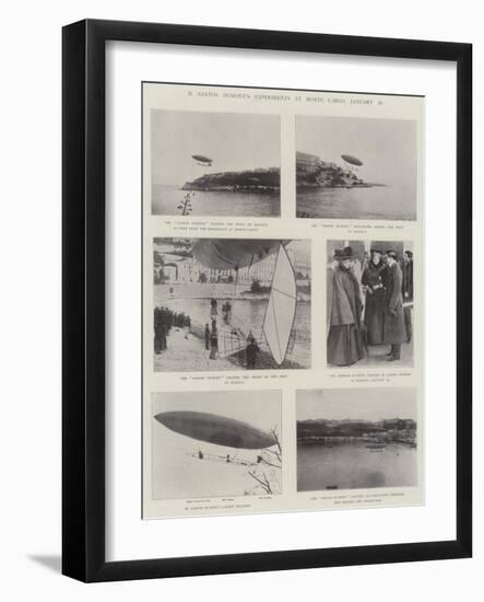 M Santos Dumont's Experiments at Monte Carlo, 28 January-null-Framed Giclee Print