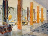 Garden Hall of a Hotel, 1929 (Colour Litho)-M. Stier-Premium Giclee Print