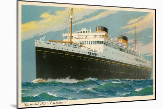 M.V. Britannic, Ocean Liner-null-Mounted Art Print