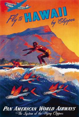Fly To Hawaii By Clipper Pan American World Airways C1940sM Von Arenburg Fly To Hawaii By Clipper Pan American World Airways C1940sM Von Arenburg