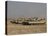 M1 Abrams Tanks at Camp Warhorse-Stocktrek Images-Stretched Canvas