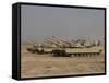 M1 Abrams Tanks at Camp Warhorse-Stocktrek Images-Framed Stretched Canvas