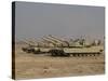 M1 Abrams Tanks at Camp Warhorse-Stocktrek Images-Stretched Canvas