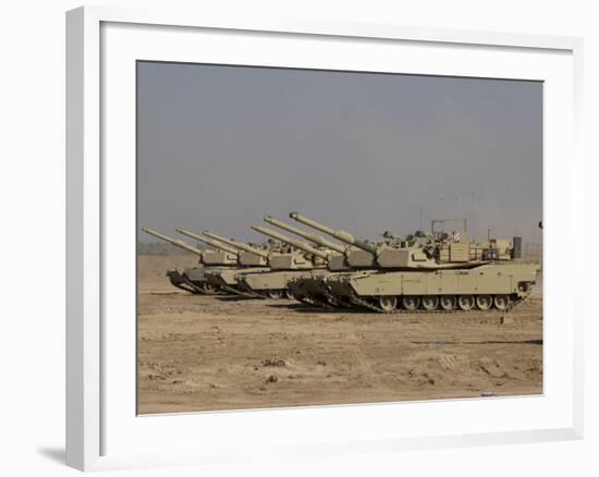 M1 Abrams Tanks at Camp Warhorse-Stocktrek Images-Framed Photographic Print