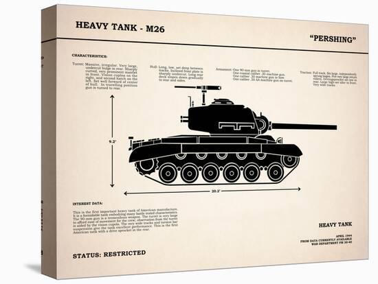 M26 Pershing Tank-Mark Rogan-Stretched Canvas