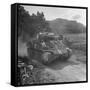 M4 Sherman Tank in Action During the Us Invasion of Saipan-Peter Stackpole-Framed Stretched Canvas