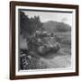 M4 Sherman Tank in Action During the Us Invasion of Saipan-Peter Stackpole-Framed Premium Photographic Print