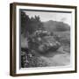 M4 Sherman Tank in Action During the Us Invasion of Saipan-Peter Stackpole-Framed Photographic Print