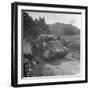 M4 Sherman Tank in Action During the Us Invasion of Saipan-Peter Stackpole-Framed Photographic Print