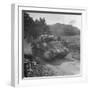 M4 Sherman Tank in Action During the Us Invasion of Saipan-Peter Stackpole-Framed Photographic Print