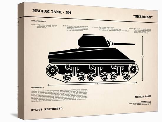 M4 Sherman Tank-Mark Rogan-Stretched Canvas