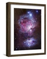 M42, the Orion Nebula (Top), and NGC 1977, a Reflection Nebula (Bottom)-Stocktrek Images-Framed Premium Photographic Print