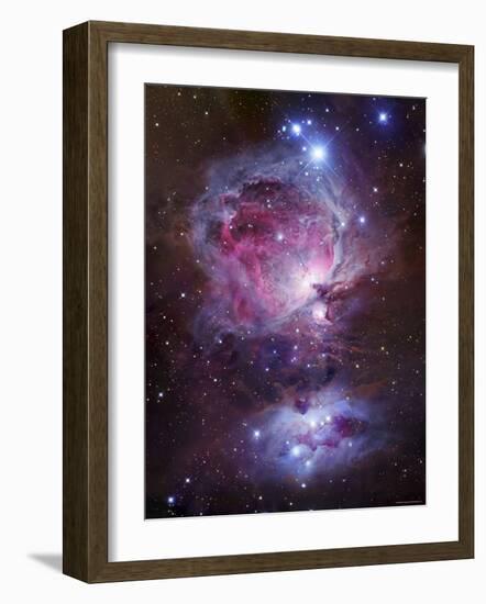 M42, the Orion Nebula (Top), and NGC 1977, a Reflection Nebula (Bottom)-Stocktrek Images-Framed Premium Photographic Print