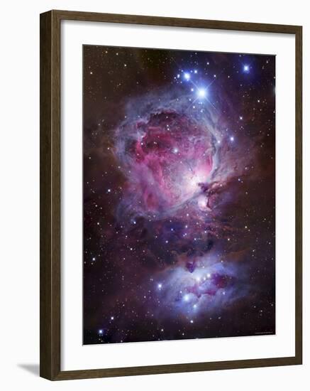 M42, the Orion Nebula (Top), and NGC 1977, a Reflection Nebula (Bottom)-Stocktrek Images-Framed Premium Photographic Print