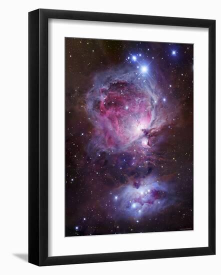 M42, the Orion Nebula (Top), and NGC 1977, a Reflection Nebula (Bottom)-Stocktrek Images-Framed Photographic Print