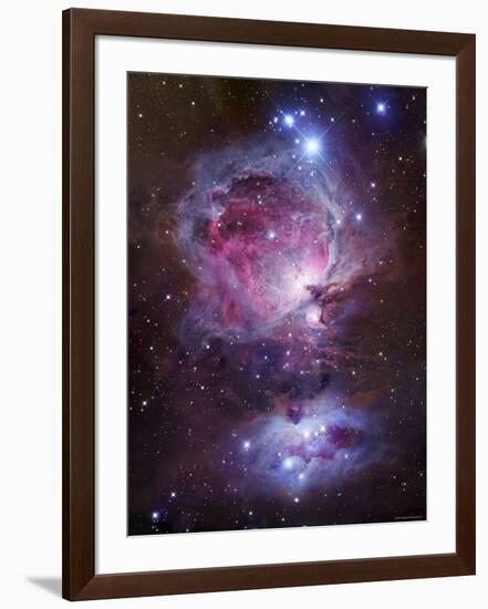 M42, the Orion Nebula (Top), and NGC 1977, a Reflection Nebula (Bottom)-Stocktrek Images-Framed Photographic Print