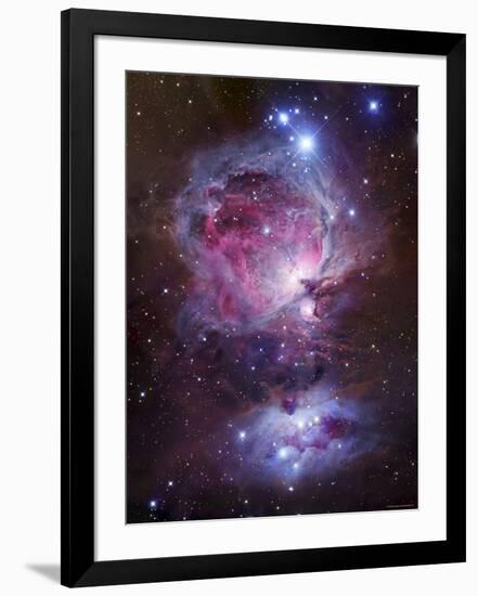 M42, the Orion Nebula (Top), and NGC 1977, a Reflection Nebula (Bottom)-Stocktrek Images-Framed Photographic Print