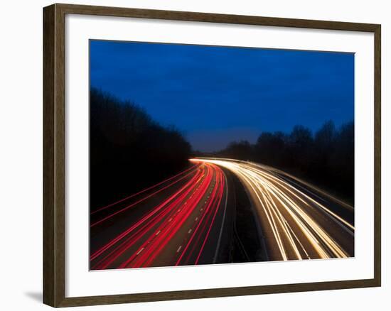 M6 Motorway at Dusk Near Juntion13, Staffordshire, England, United Kingdom, Europe-Chris Hepburn-Framed Photographic Print