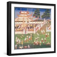 Ma 565 Monks at their Annual Meeting in June in Mandalay, from the Nimi Jataka, 1869-null-Framed Giclee Print