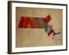 MA Colorful Counties-Red Atlas Designs-Framed Giclee Print