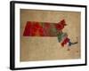 MA Colorful Counties-Red Atlas Designs-Framed Giclee Print