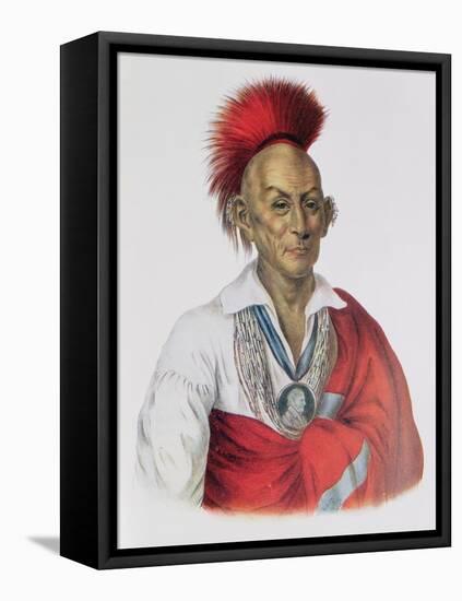 Ma-Ka-Tai-Me-She-Kia-Kiah or Black Hawk, a Sauk Brave, 1837, Illustration from 'The Indian Tribes…-Charles Bird King-Framed Stretched Canvas