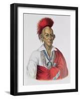 Ma-Ka-Tai-Me-She-Kia-Kiah or Black Hawk, a Sauk Brave, 1837, Illustration from 'The Indian Tribes…-Charles Bird King-Framed Giclee Print