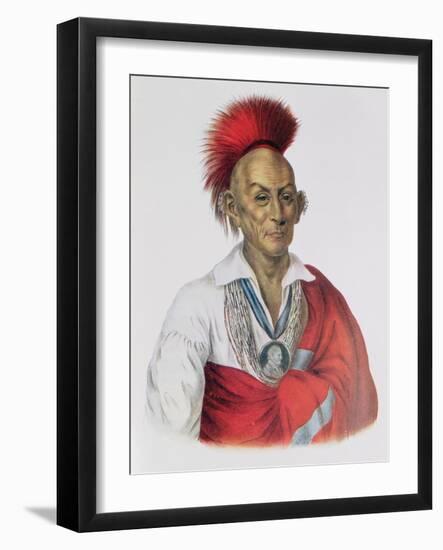 Ma-Ka-Tai-Me-She-Kia-Kiah or Black Hawk, a Sauk Brave, 1837, Illustration from 'The Indian Tribes…-Charles Bird King-Framed Giclee Print