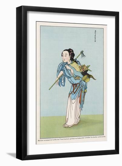 Ma-Kou a Chinese Divinity Who Studied Magical Practices and is Associated with Medicinal Herbs-null-Framed Art Print