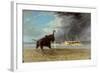 'Ma Robert' and Elephants in the Shallows of the Shire River, 1858-Thomas Baines-Framed Giclee Print