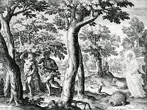 Adam and Eve Hiding from the Lord, Plate 3 of 'The Story of the First Men', Engraved by Jan…-Maarten de Vos-Giclee Print