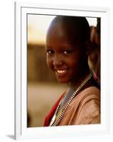 Maasai Girl, Masai Mara National Reserve, Kenya-Tom Cockrem-Framed Photographic Print