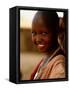 Maasai Girl, Masai Mara National Reserve, Kenya-Tom Cockrem-Framed Stretched Canvas