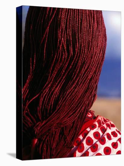 Maasai Warrior's Plaited Hair, Masai Mara National Reserve, Kenya-Tom Cockrem-Stretched Canvas