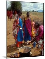 Maasai Women Cooking for Wedding Feast, Amboseli, Kenya-Alison Jones-Mounted Photographic Print