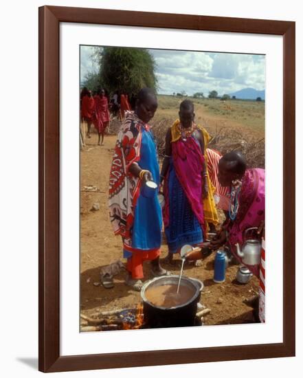 Maasai Women Cooking for Wedding Feast, Amboseli, Kenya-Alison Jones-Framed Photographic Print