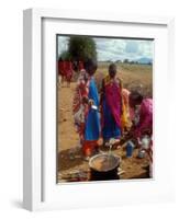 Maasai Women Cooking for Wedding Feast, Amboseli, Kenya-Alison Jones-Framed Photographic Print