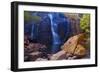 Mac Kenzie Falls Water Cascades Down Red Cliffs-null-Framed Photographic Print