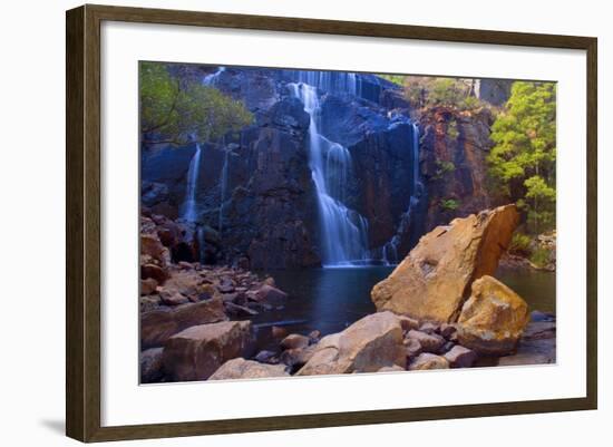 Mac Kenzie Falls Water Cascades Down Red Cliffs-null-Framed Photographic Print