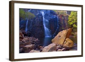 Mac Kenzie Falls Water Cascades Down Red Cliffs-null-Framed Photographic Print